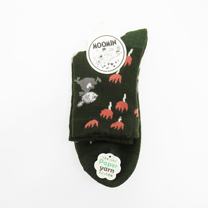 MOOMIN ムーミン ロークルーソックス ミイ花柄 GR /MNL753504-040